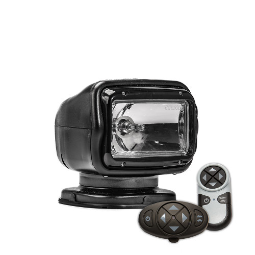 Golight 2007 Remote Control Halogen Searchlight, with Permanent Mount, Programmable Wireless Handheld and Wireless Dash Mount Remotes, Rockguard Lens Cover and Mounting Hardware, Available in Black or White